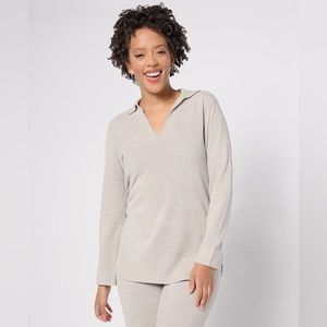 Barefoot Dreams Collared Shirttail Pullover (S)